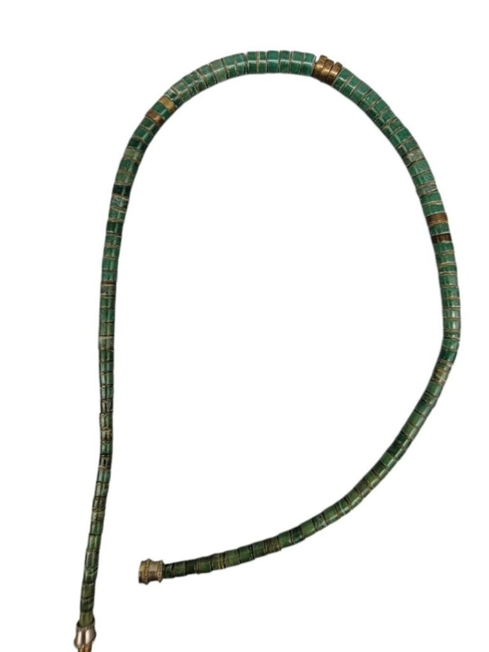 Vintage Southwestern Green Turquoise Heishi Disc Bead Necklace 16" 1970s - Picture 12 of 15